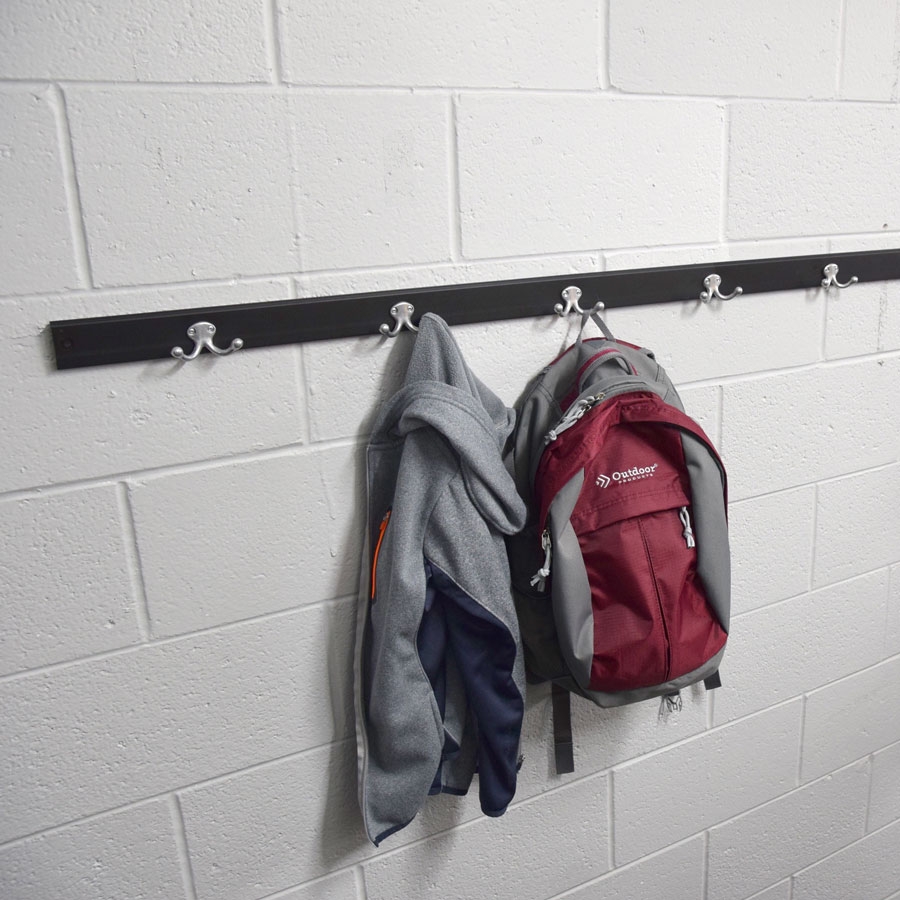 Coat & Backpack Hanging Rails with Hooks