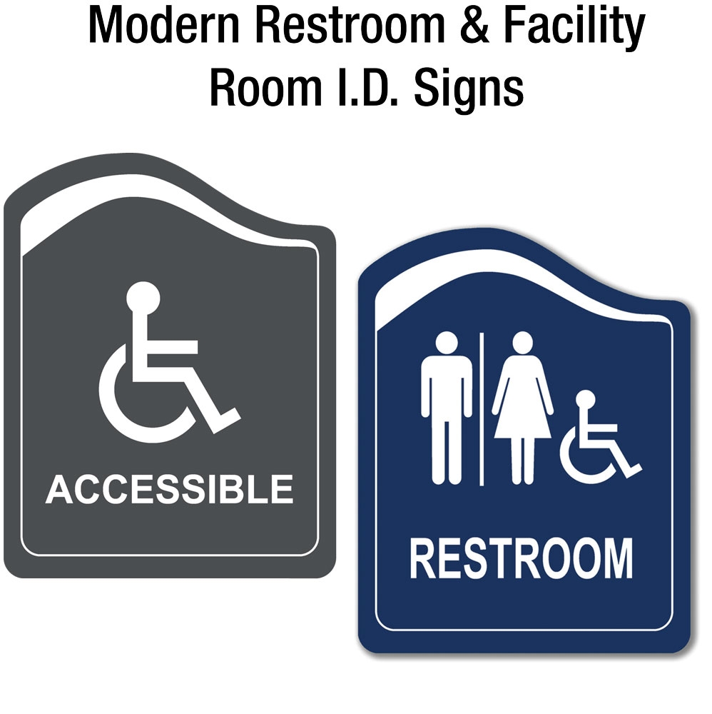 Plastic Designer Curved Series Room Identification Signs for Schools