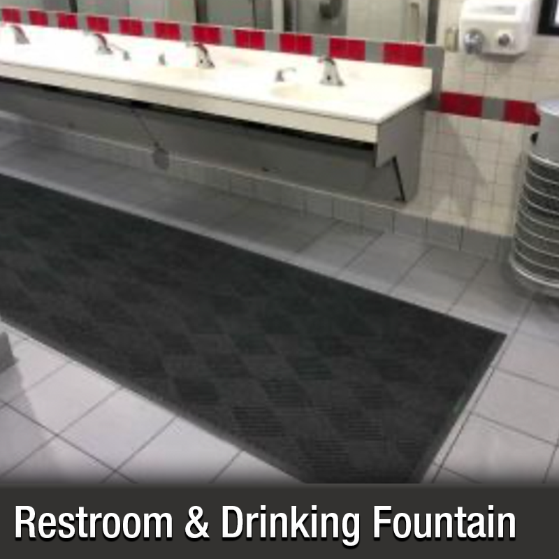 Floor Matting for Restrooms and Drinking Fountains