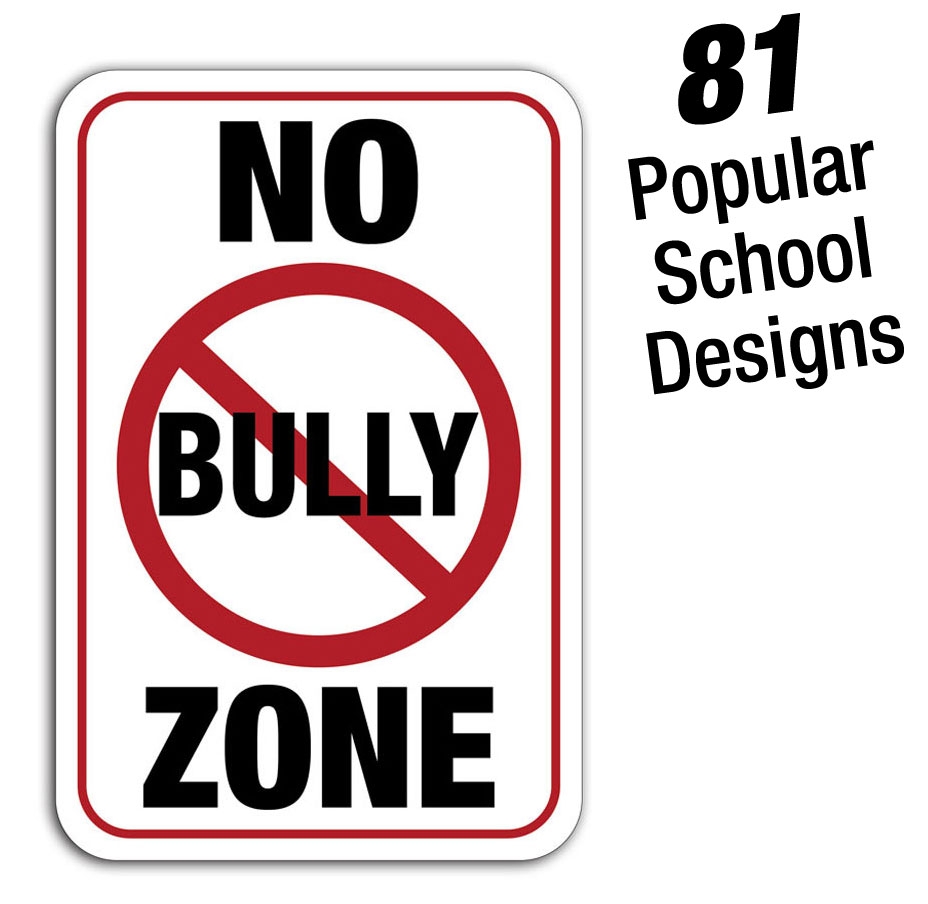 School Grounds & Property Rules Message Signs
