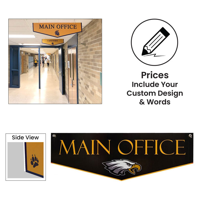 Customizable Ceiling Hung Signs for Schools