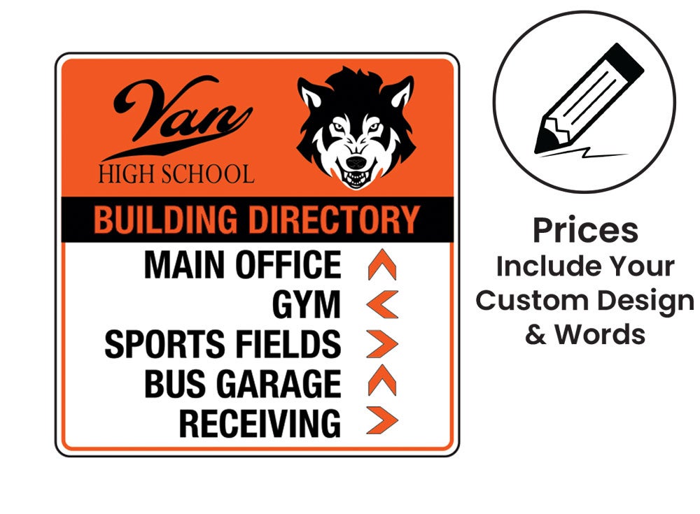 Custom Campus & Building Directory Aluminum Signs