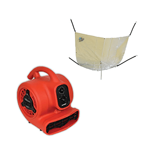 Leak Diverters and Air Mover Fans for Wet Floor Prevention