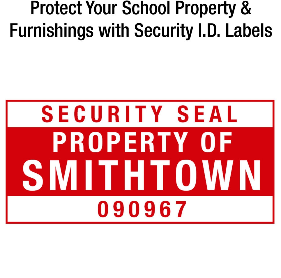 School Property Identification Label Tags