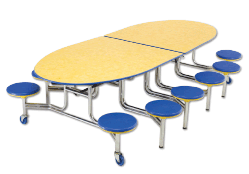 Buy AmTab Elliptical Tables with Stool Seating for Schools AmTab Elliptical Tables with Stool Seating