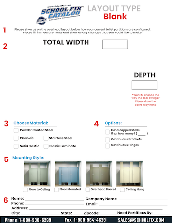 Blank Layout Toilet Partition Quote Form for School Restrooms Blank Layout Toilet Partition Quote Form
