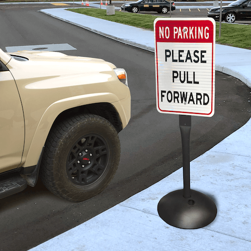 Buy 50 inch Portable Sign Post with Fillable Base for Schools 50 inch Portable Sign Post with Fillable Base