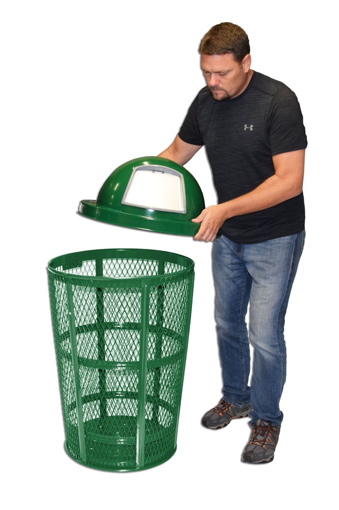 Mesh Steel Trash Receptacle with Lid Added - School Fix Catalog Mesh Steel Trash Receptacle with Lid Added - School Fix Catalog
