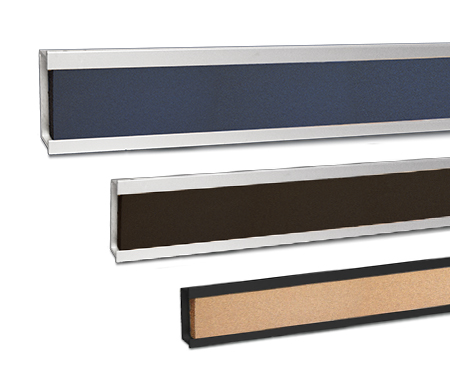 Cork display rails make it easy to show off student work and projects
