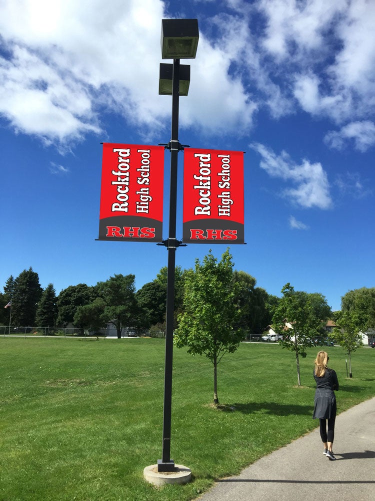 Display school pride with campus-style double-sided pole banners.
