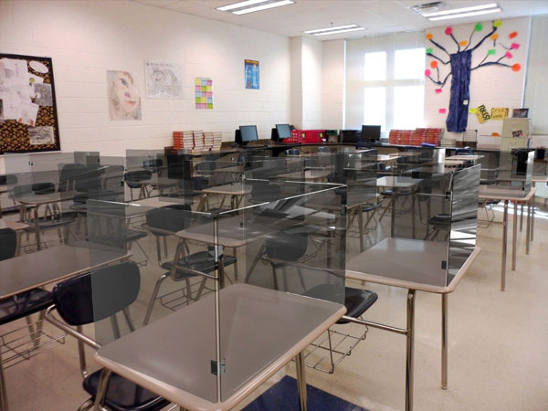 Shop Safety Sneeze Guards or Shield for schools - desks, tables, and counter top shields