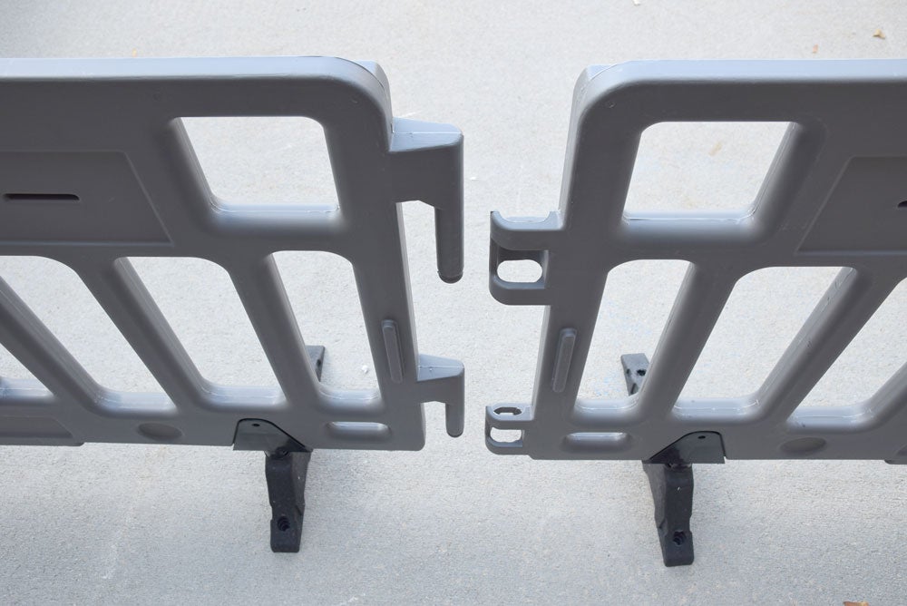 Charcoal Interlocking Portable Plastic Barricade - Link Multiple Sections