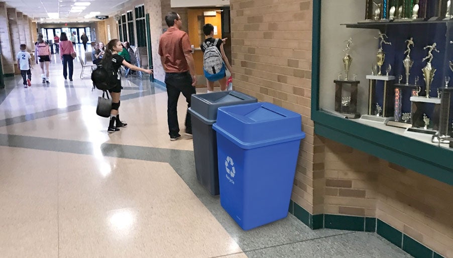 34 Gallon Large Capacity Trash Can with a No-Touch Flip Door Lid