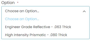 How to Order Custom Signs - Step 2 Choose your reflective option