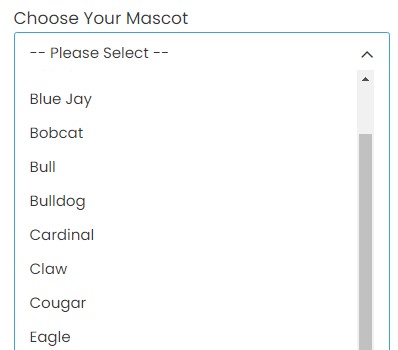 How to order custom signs - Optional Step 4 Choose a Mascot