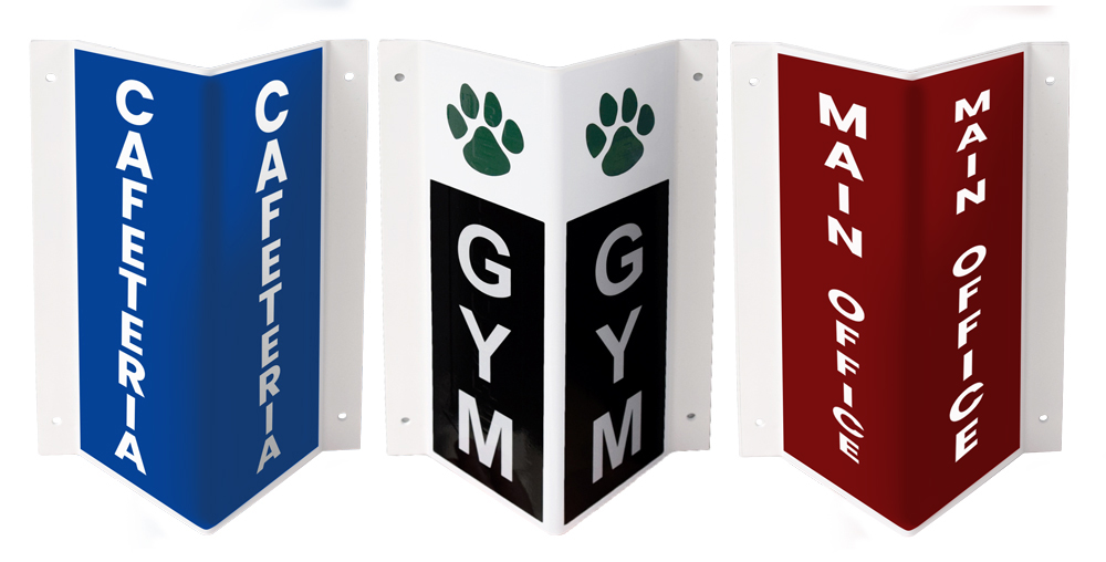 How to Order Custom Signs - Custom Plastic Room ID Sign Double-Sided V-Shape
