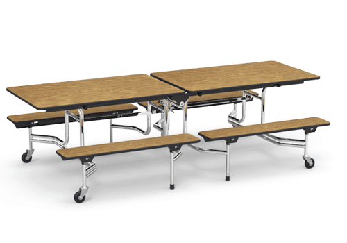 Buy Virco Rectangular Mobile Folding Cafeteria Tables with Bench Seating for Schools Virco Rectangular Mobile Folding Cafeteria Tables with Bench Seating