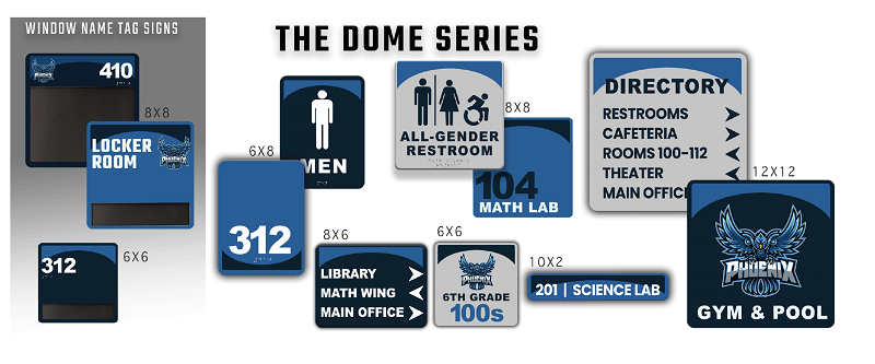 Shop Dome Series Indoor Room Identification Signs Shop Dome Series Indoor Room Identification Signs