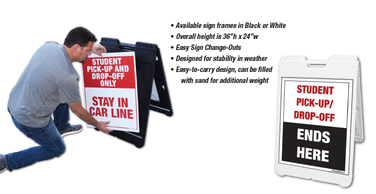Buy Interchangeable A-Frame Signs for Schools Interchangeable A-Frame Sign Information
