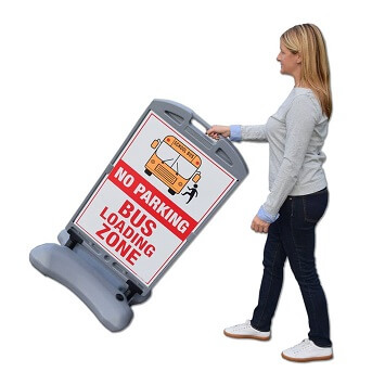 Parents No Pickup Buses Only Sign with Tip and Roll Base Parents No Pickup Buses Only Sign with Tip and Roll Base for Sale