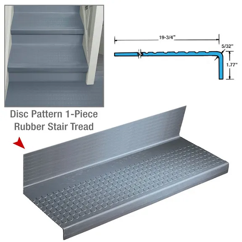 Buy Raised Disc 1-Piece Rubber Stair Tread and Riser Buy Raised Disc 1-Piece Rubber Stair Tread and Riser