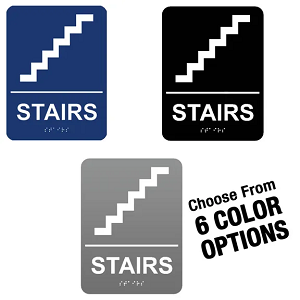 Buy 6in. x 8in. ADA Stairs Sign with Braille Buy 6in. x 8in. ADA Stairs Sign with Braille