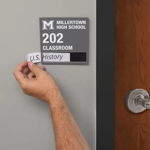 Custom Plastic Sign with Integrated Single Change-Out Slot Custom Plastic Sign with Integrated Single Change-Out Slot