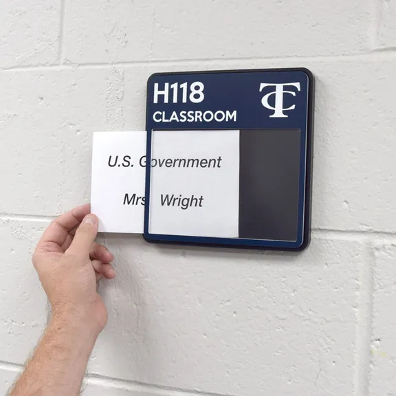 Custom Plastic Sign with Integrated Single Change-Out Slot Custom Plastic Sign with Integrated Single Change-Out Slot