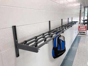 Steel Hook & Rail Coat Racks with Single Shelf Steel Hook & Rail Coat Racks with Single Shelf