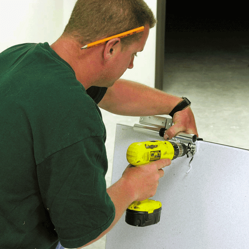 Assemble the Toilet Partition Door Hardware Assemble the Door Hardware