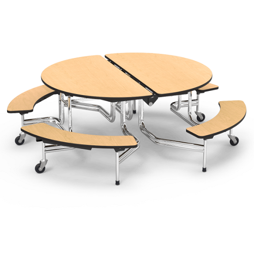 Buy Virco Oval Mobile Folding Cafeteria Tables with Bench Seating for Schools Virco Oval Mobile Folding Cafeteria Tables with Bench Seating